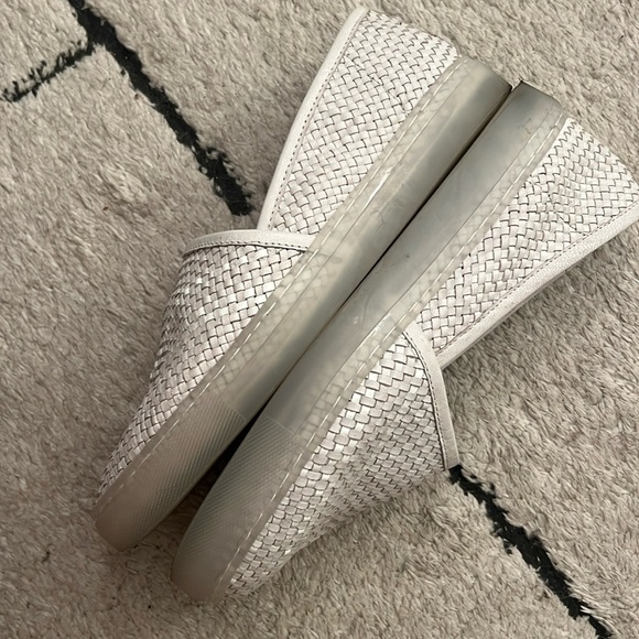Free People Santorini Woven Slip On shoes flat white leather Sneakers 38 comfy - Picture 11 of 13